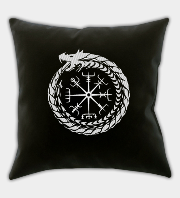 Poťah na vankúš s výšivkou Midgard Had